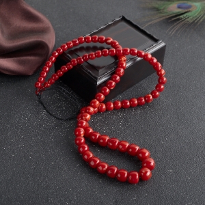 阿卡牛血红珊瑚桶珠塔链