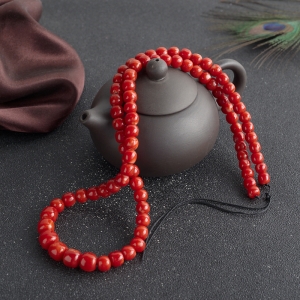 阿卡珊瑚桶珠塔链