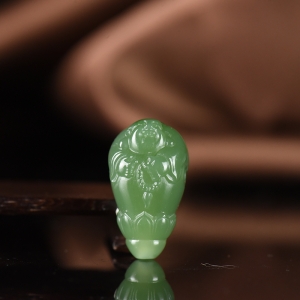 山料和田碧玉弥勒佛三通配件