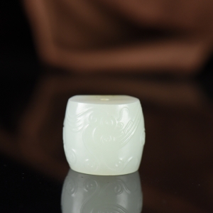 籽料和田白玉凤凰桶珠配件