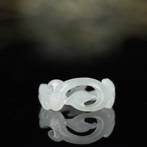 籽料和田白玉凤凰指环