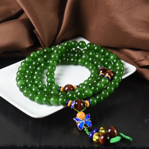 8mm山料和田碧玉108佛珠