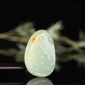 籽料和田白玉弥勒佛吊坠