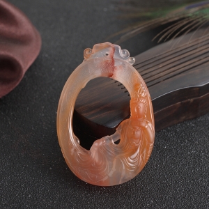 冰飘料南红观音吊坠