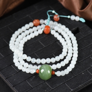 山料和田碧玉猫眼锁骨链