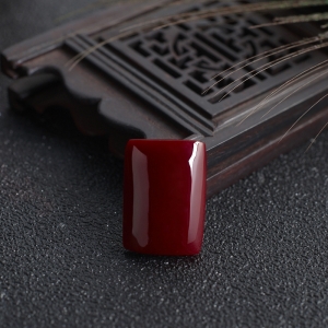 阿卡牛血红珊瑚方形戒面