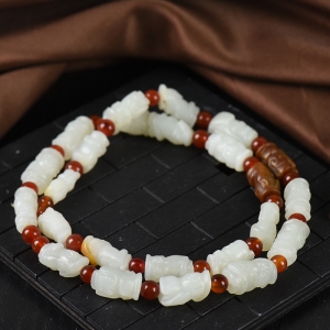 籽料和田白玉玉贵人多圈手串