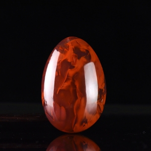 冰飘南红蛋面吊坠