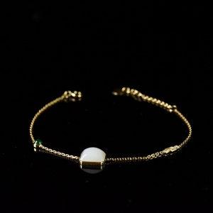 18K籽料和田白玉手链