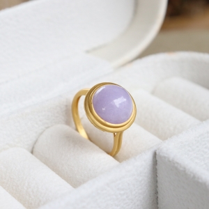 18k糯种紫罗兰翡翠戒指