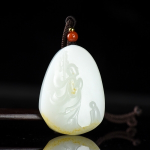 籽料和田白玉地藏王菩萨吊坠
