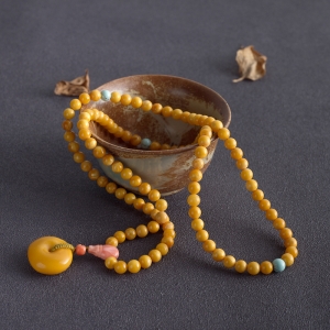 7mm老蜜蜡108佛珠