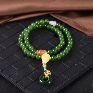 6mm山料和田碧玉多圈手串