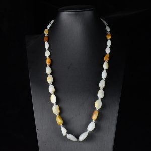 籽料和田白玉原石项链