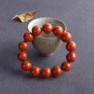 16mm柿子红南红单圈手串