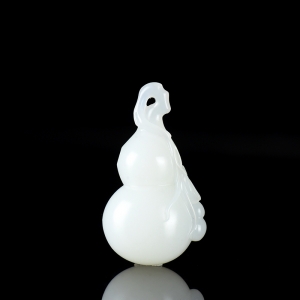 山流水料和田羊脂白玉福禄吊坠