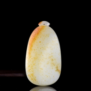 山流水料和田白玉无事牌吊坠