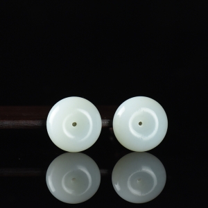 籽料和田白玉平安扣吊坠（二件）