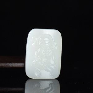 籽料和田白玉财神吊坠