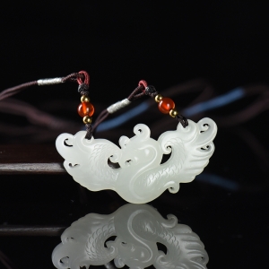 籽料和田白玉凤凰吊坠