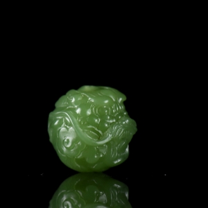 17mm山料和田碧玉龙珠配件