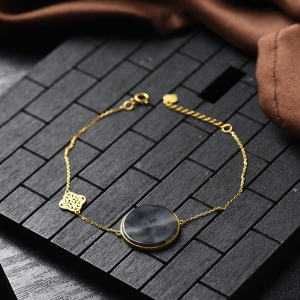 18K籽料和田玉青花手链