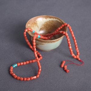 MOMO珊瑚桶珠108佛珠