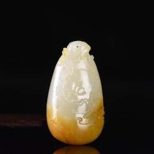 籽料和田白玉喜上眉梢吊坠