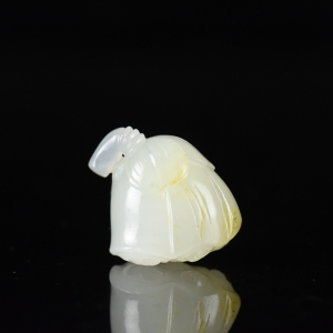 籽料和田白玉佳偶天成吊坠