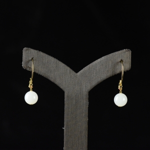 18K籽料和田白玉凤凰耳坠