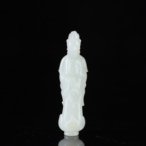 籽料和田白玉观音吊坠