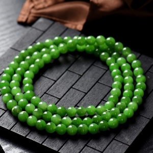 7mm山料和田碧玉108佛珠
