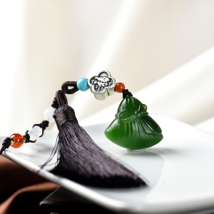 山料和田碧玉粽子包挂