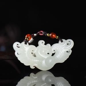 籽料和田白玉凤凰吊坠