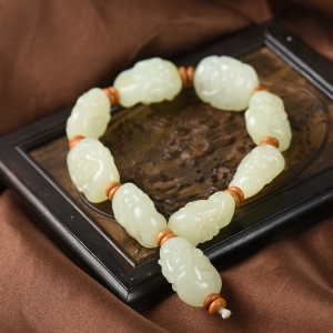 山料和田白玉罗汉单圈手串