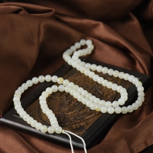 6mm籽料和田白玉108佛珠