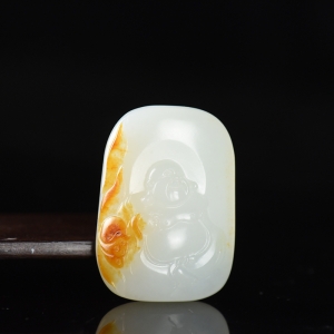 籽料和田白玉弥勒佛吊坠