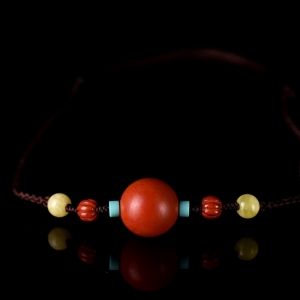 18.5mm柿子红南红锁骨链