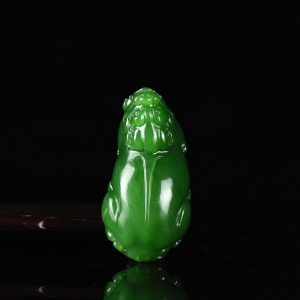 山料和田碧玉貔貅吊坠