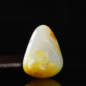 籽料和田白玉凤凰吊坠