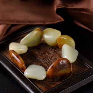 籽料和田玉原石单圈手串