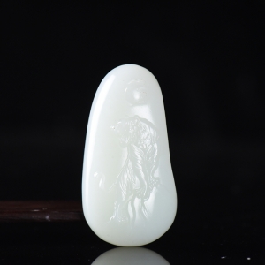 山流水料和田白玉上山虎吊坠