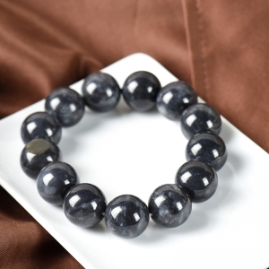 16mm籽料和田玉青花单圈手串