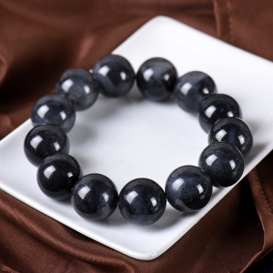 18mm籽料和田玉青花单圈手串