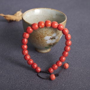 MOMO珊瑚桶珠单圈手串