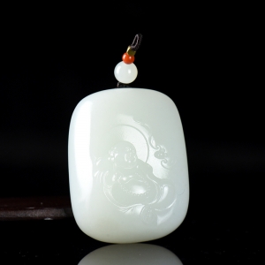 籽料和田白玉弥勒佛吊坠