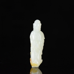 籽料和田白玉观音吊坠