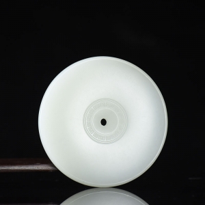 山流水料和田羊脂白玉平安扣吊坠