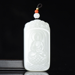 籽料和田白玉大日如来吊坠