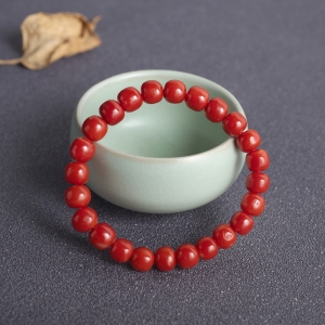 阿卡珊瑚桶珠单圈手串